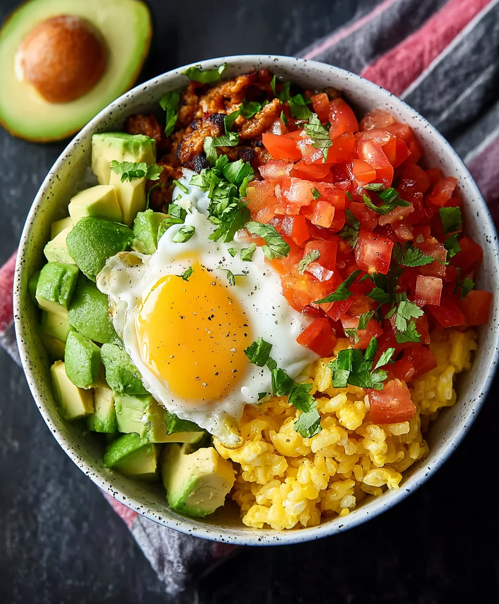 Flavorful Breakfast Burrito Bowl: Eggs, Beef, & Beans