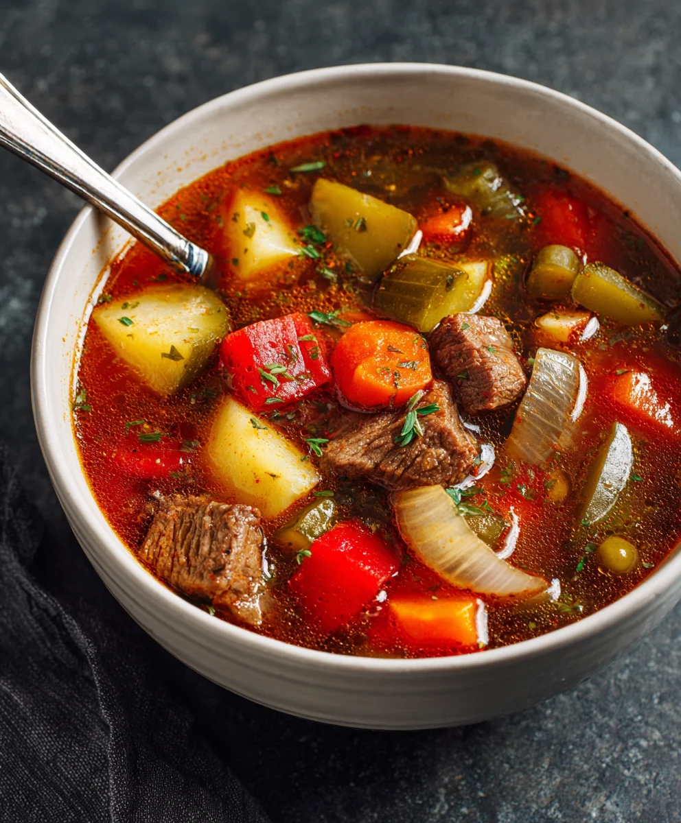 Hearty Old Fashioned Vegetable Beef Soup Recipe